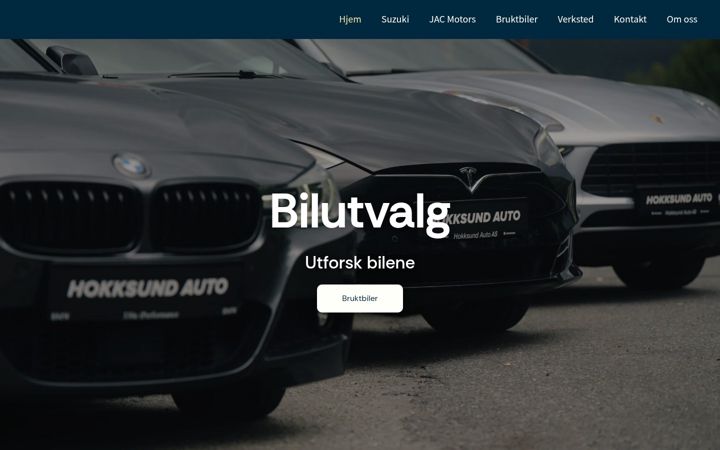Screenshot of hokksund-auto.no