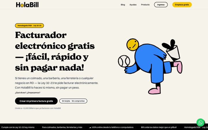 Screenshot of holabill.com