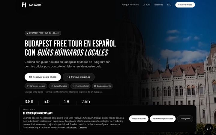 Screenshot of holabudapest.com