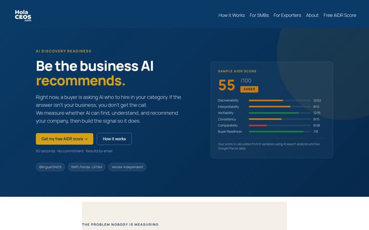 Screenshot of holaceos.com