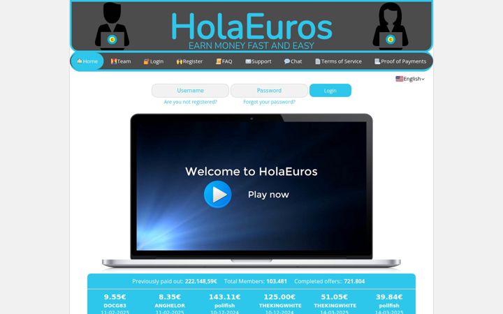 Screenshot of holaeuros.com