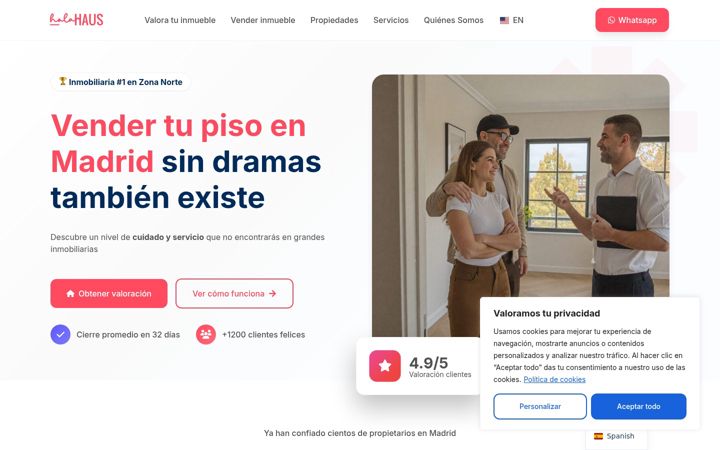 Screenshot of holahausinmobiliaria.es