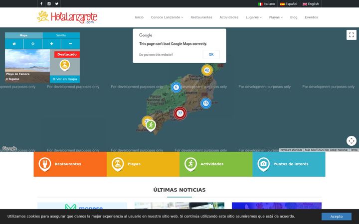 Screenshot of holalanzarote.com