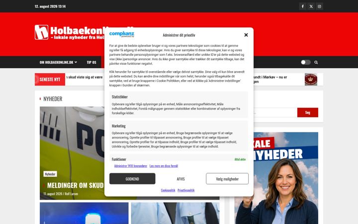 Screenshot of holbaekonline.dk