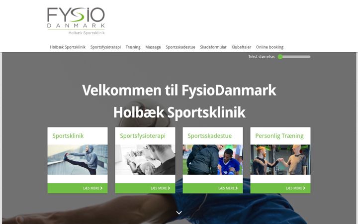 Screenshot von holbaeksportsklinik.dk