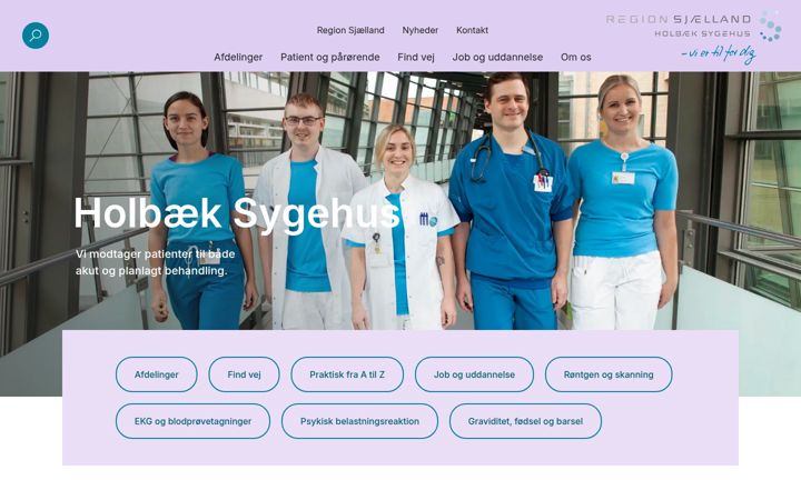 Screenshot of holbaeksygehus.dk