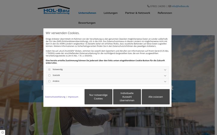 Screenshot of holbau.de