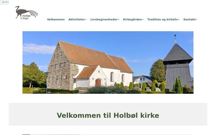 Screenshot of holbolkirke.dk