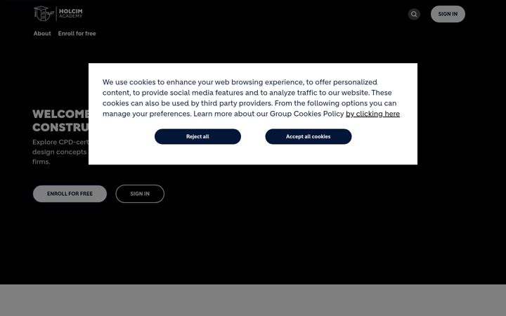 Screenshot of holcimacademy.com