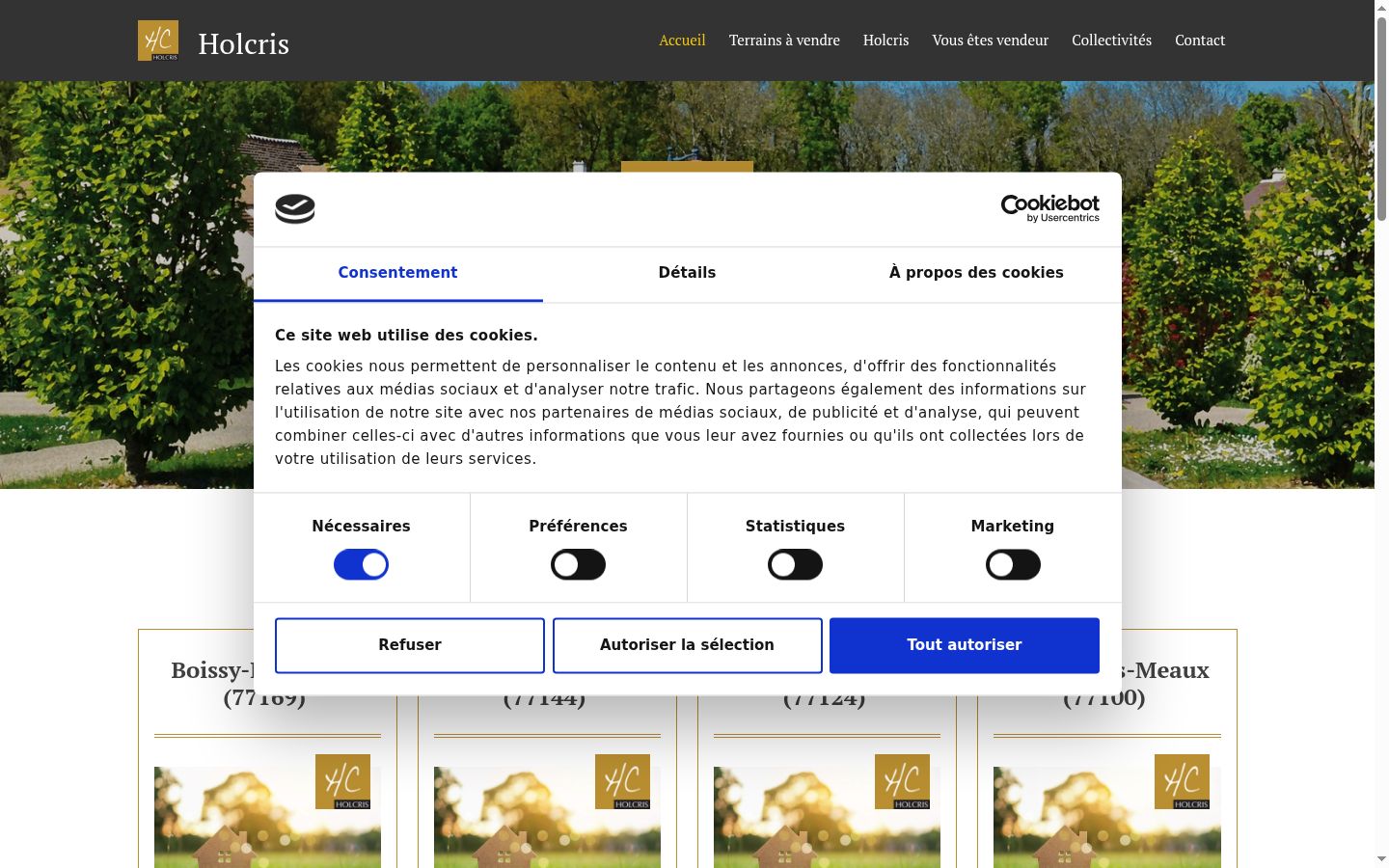 Screenshot del banner di consenso mostrato prima di qualsiasi interazione