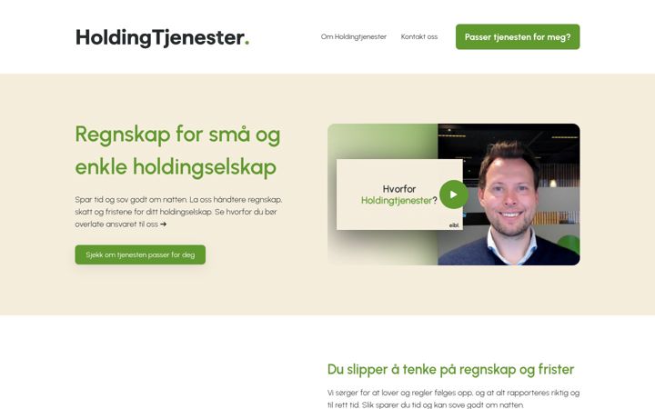 Screenshot of holdingtjenester.no