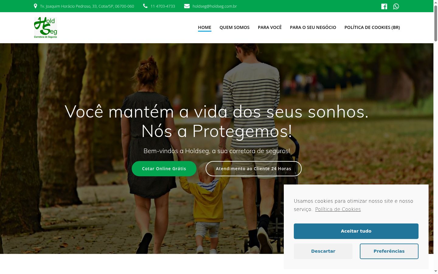 Screenshot del banner di consenso mostrato prima di qualsiasi interazione
