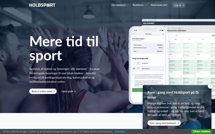 Screenshot of holdsport.dk