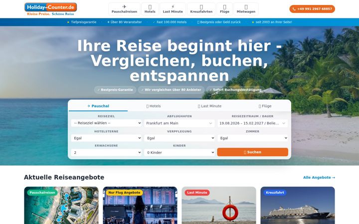 Screenshot of holiday-counter.de