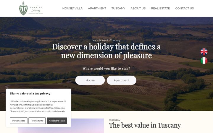 Screenshot of holiday-tuscany.com