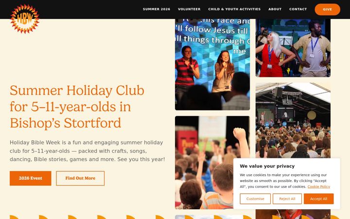 Screenshot of holidaybibleweek.co.uk
