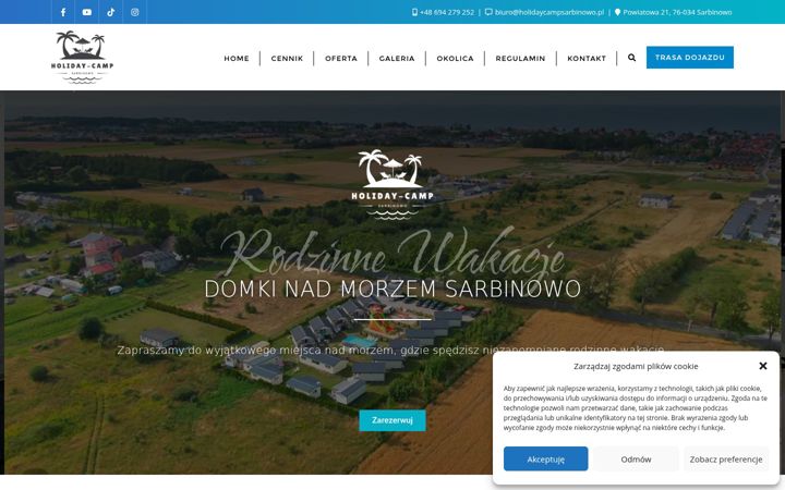 Screenshot of holidaycampsarbinowo.pl