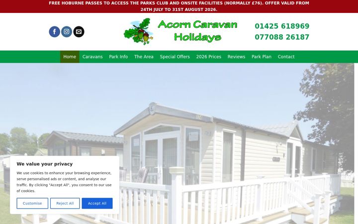 Screenshot of holidaycaravansinthenewforest.co.uk