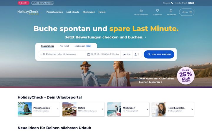 Képernyőkép: holidaycheck.de