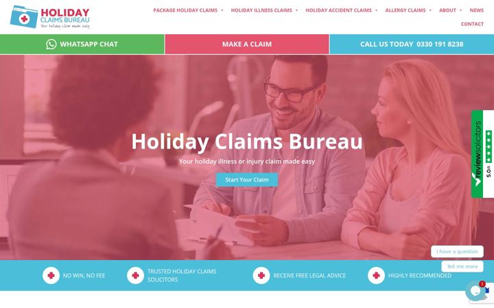 Screenshot of holidayclaimsbureau.co.uk