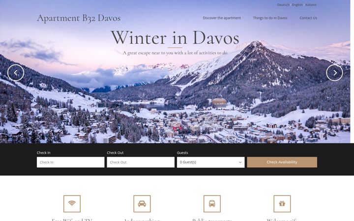 Screenshot of holidaydavos.com