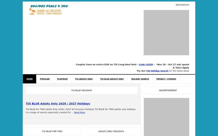 Screenshot of holidaydeals4you.co.uk