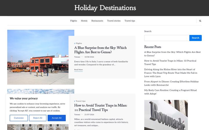 Screenshot of holidaydestinations.net