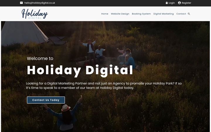Screenshot of holidaydigital.co.uk