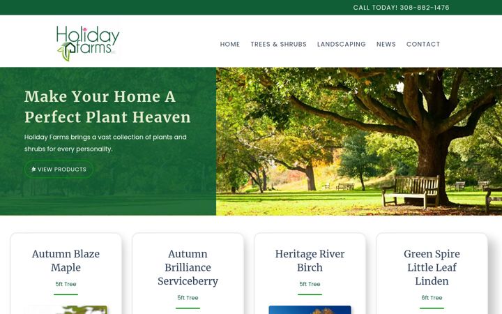 Screenshot of holidayfarmsllc.com