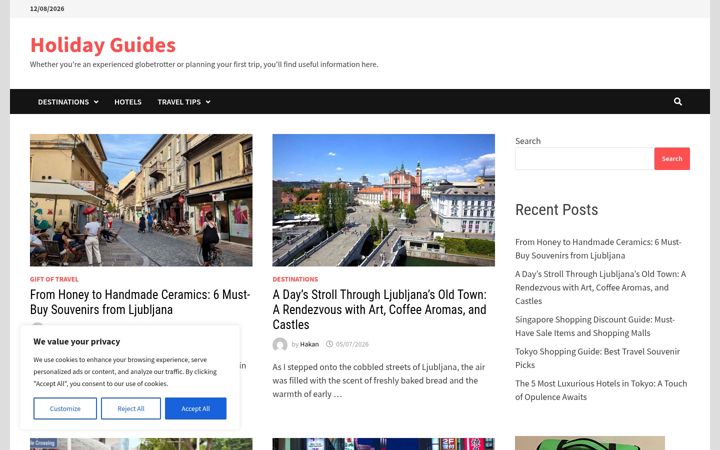 Screenshot of holidayguides.net