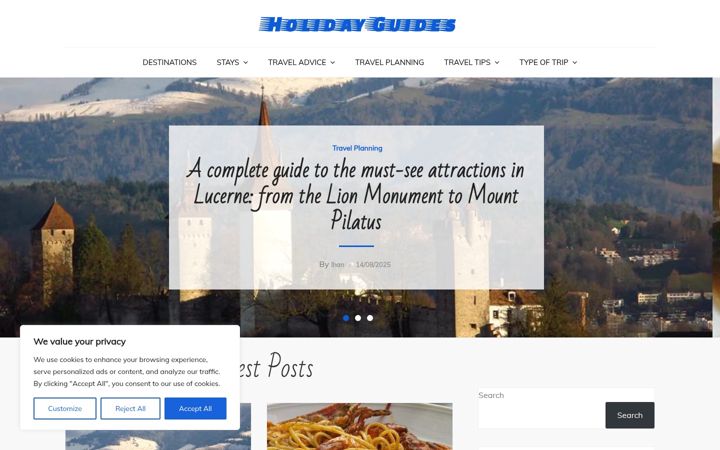 Screenshot of holidayguides.org