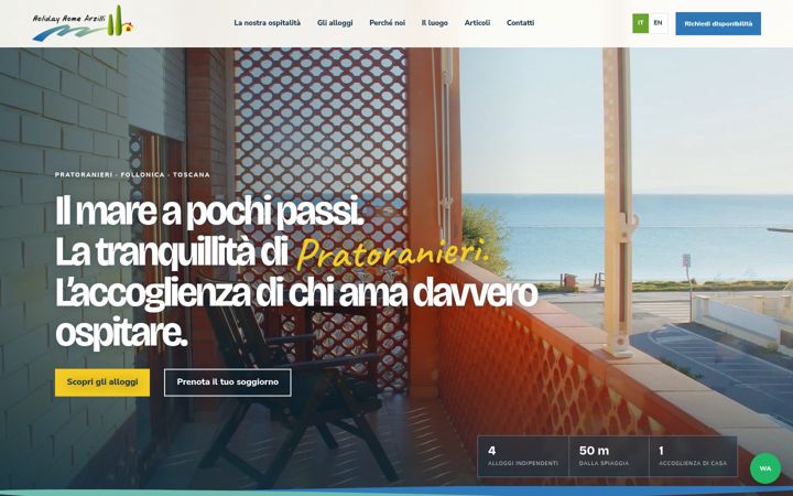 Screenshot of holidayhomearzilli.com