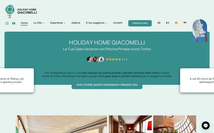 Snímek obrazovky holidayhomegiacomelli.com