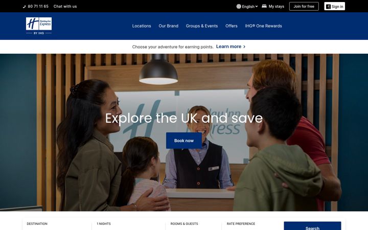 Screenshot of holidayinnexpress.com