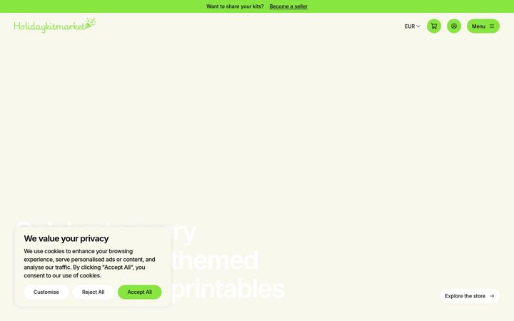 Screenshot of holidaykitmarket.com