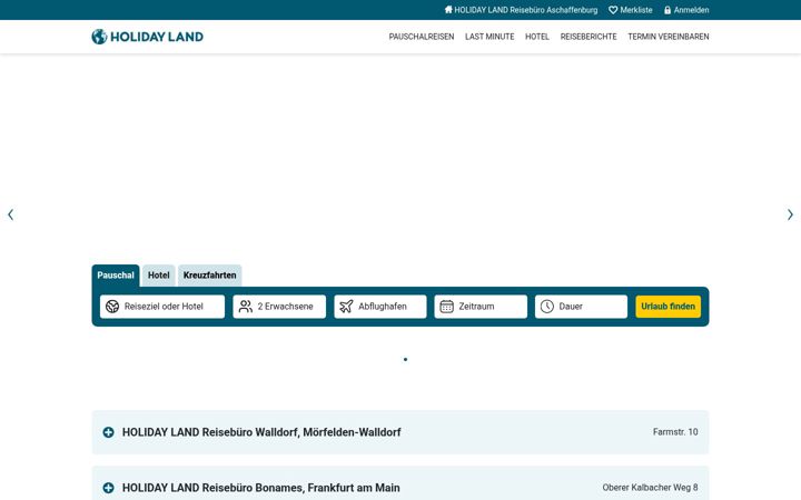 Screenshot of holidayland-aschaffenburg.de