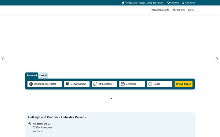 Screenshot of holidayland-attendorn.de