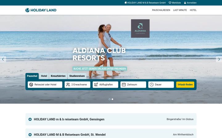 Screenshot of holidayland-badkreuznach.de