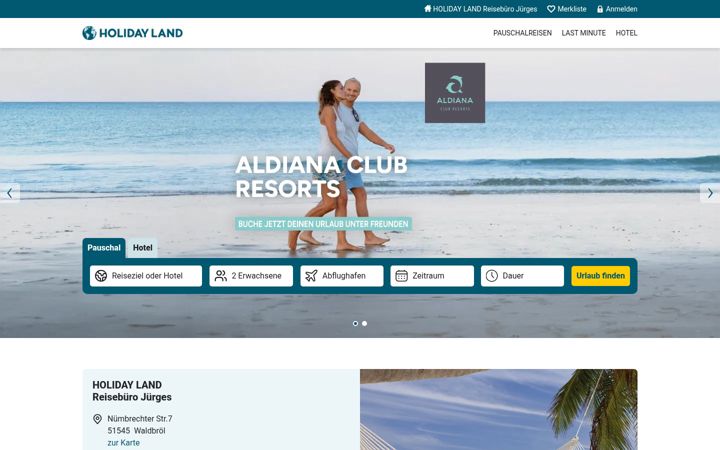 Screenshot of holidayland-waldbroel.de