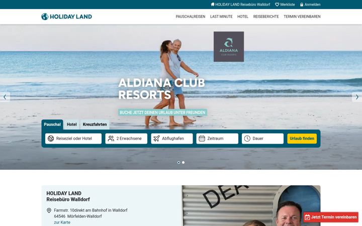 Screenshot of holidayland-walldorf.de