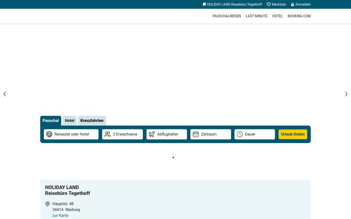 Screenshot of holidayland-warburg.de