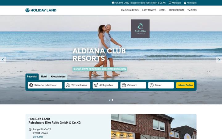 Screenshot of holidayland-zeven.de