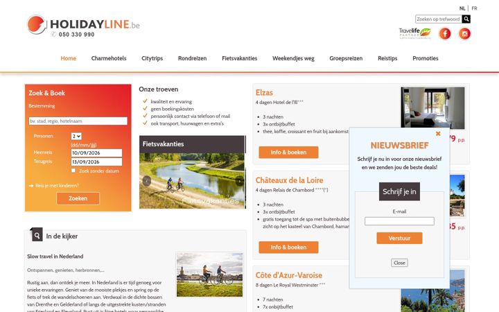 Screenshot of holidayline.be