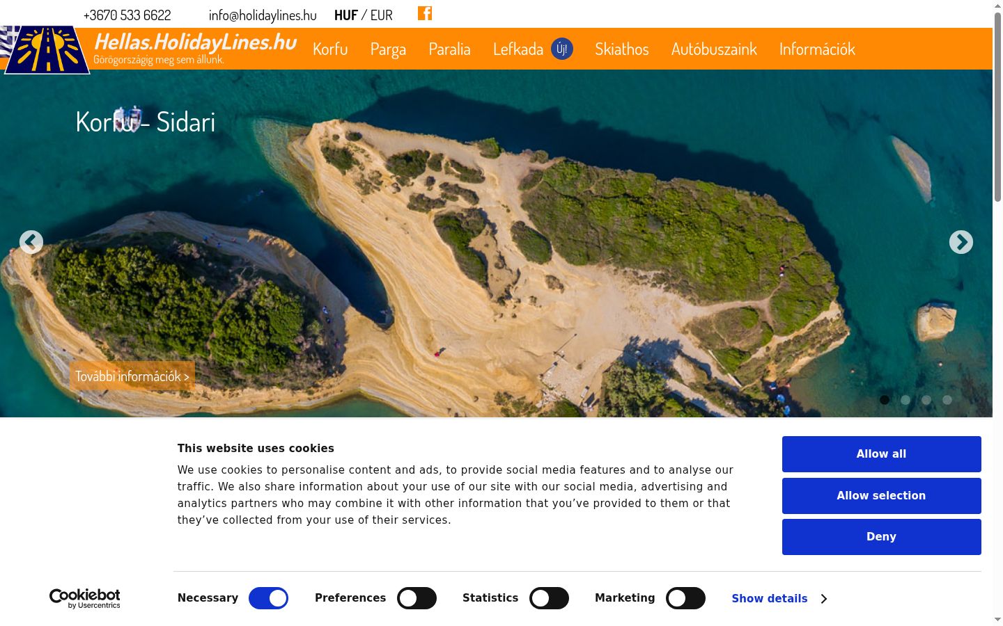 Screenshot del banner di consenso mostrato prima di qualsiasi interazione