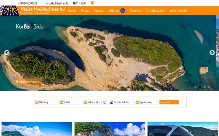 Screenshot of holidaylines.hu