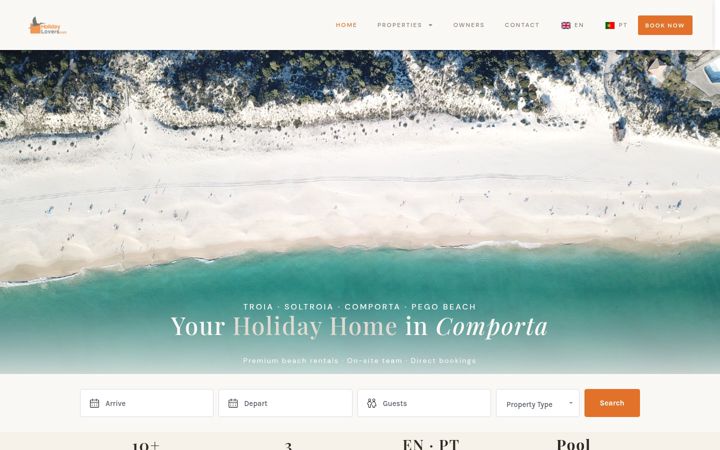 Screenshot of holidaylovers.com