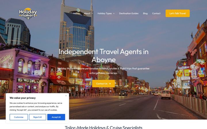 Screenshot of holidaymakersaboyne.co.uk