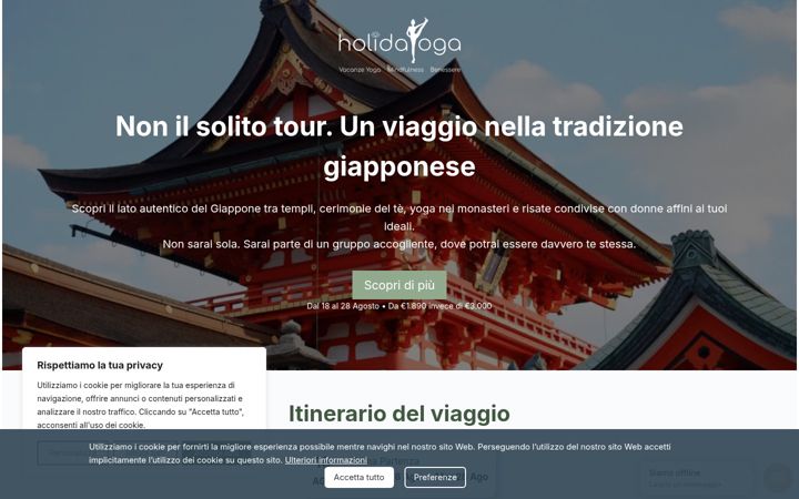 Screenshot of holidayogaviaggi.it