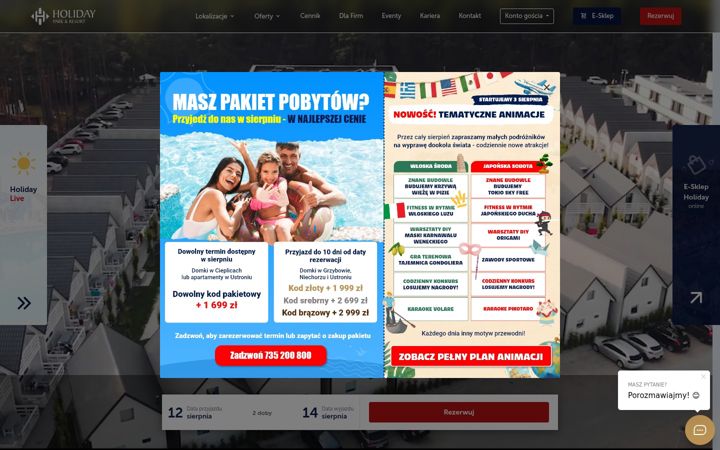 Screenshot of holidaypark.pl