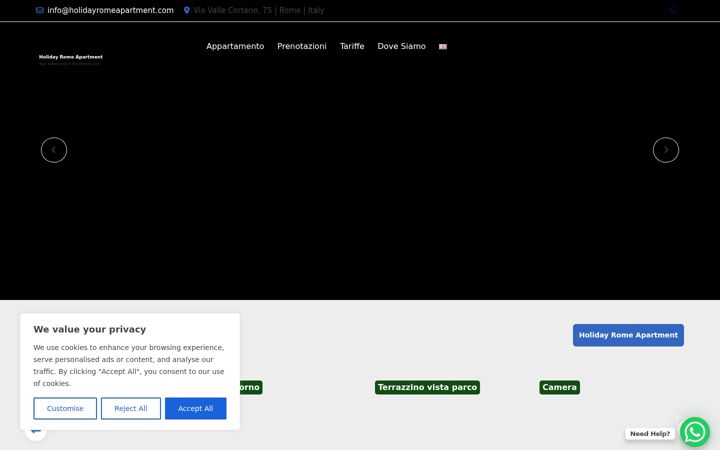 Screenshot of holidayromeapartment.com